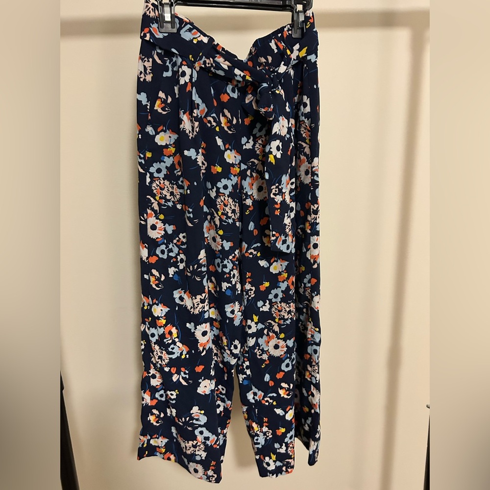 Halogen Navy Floral Wide Leg Pants